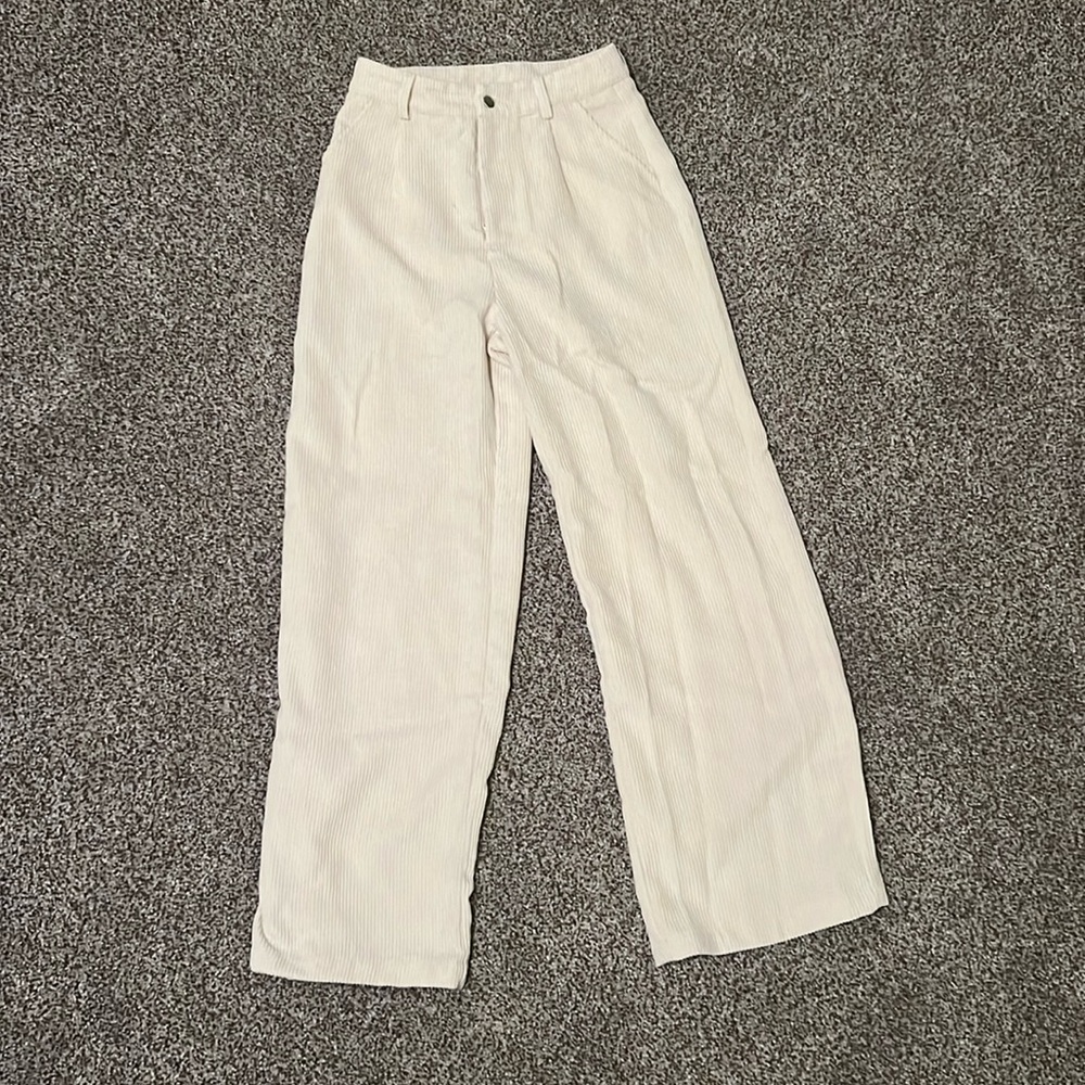 SHEIN Cream Colored XXS Corduroy Pants